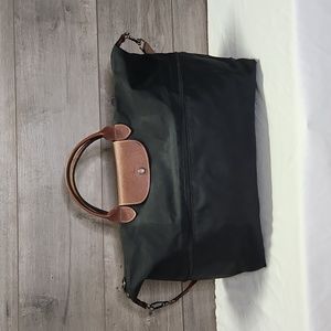 Longchamp Black and Brown Travel Bag